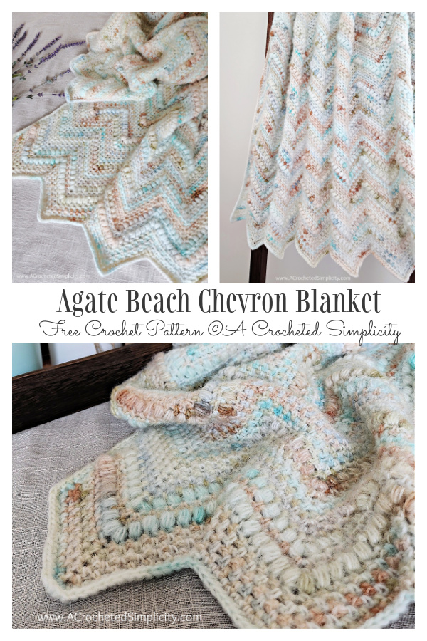 Agate Beach Chevron Blanket Free Crochet Pattern