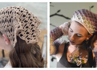 10 Bandana Head Kerchief Free Crochet Patterns & Paid Headscarf Bandana Kerchief Free Crochet Patterns