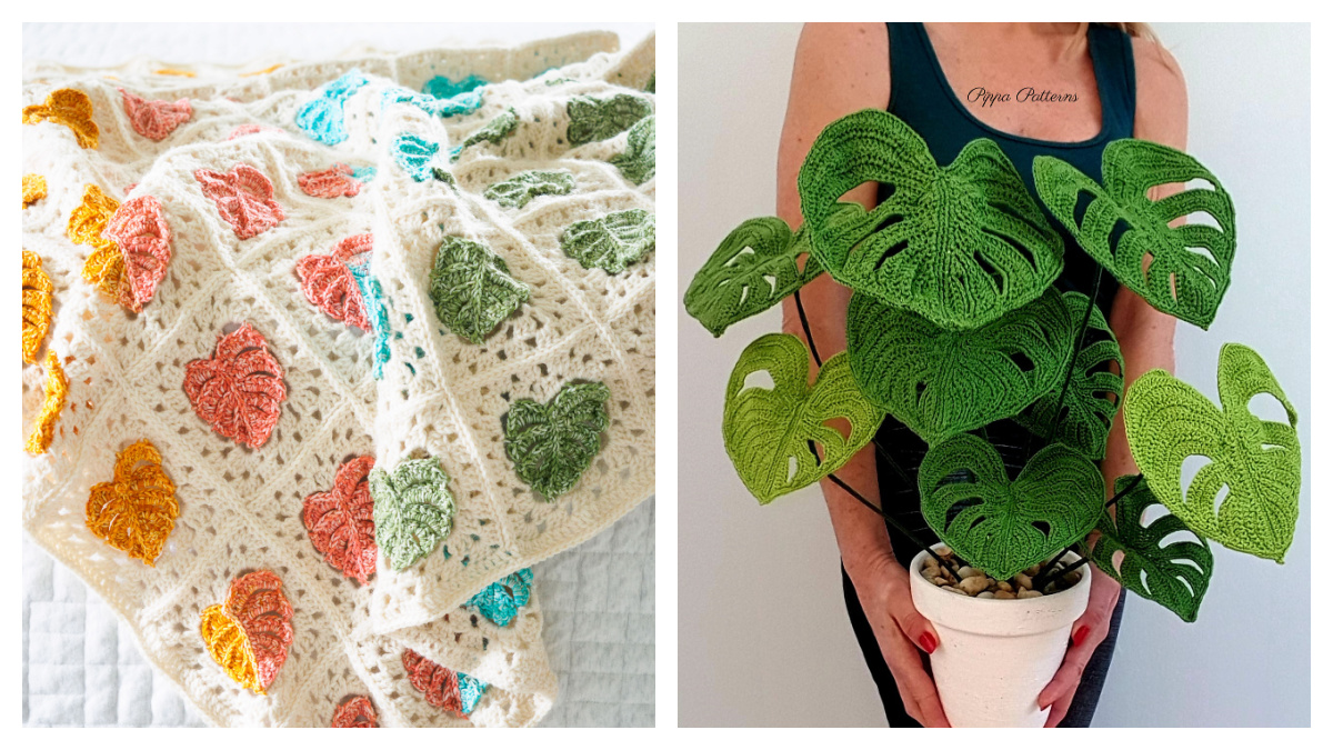 Monstera Leaf Free Crochet Patterns and Paid - DIY Magazine