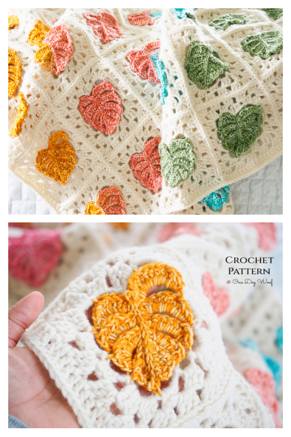 Monstera Garden Blanket Crochet Pattern