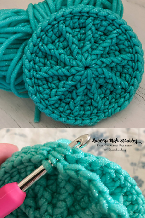 Hubcap Dish Scrubby Free Crochet Pattern