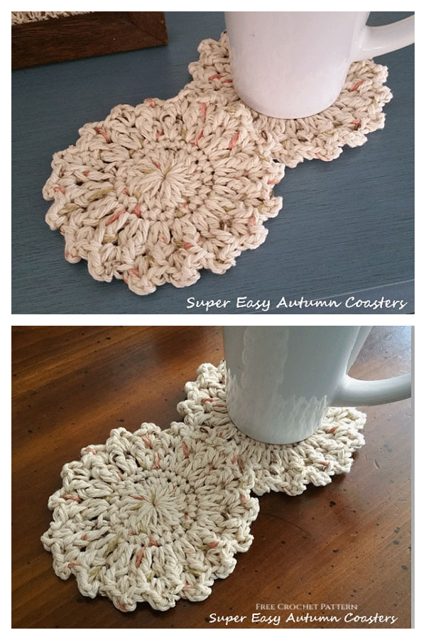Super Easy Autumn Coaster Free Crochet Pattern