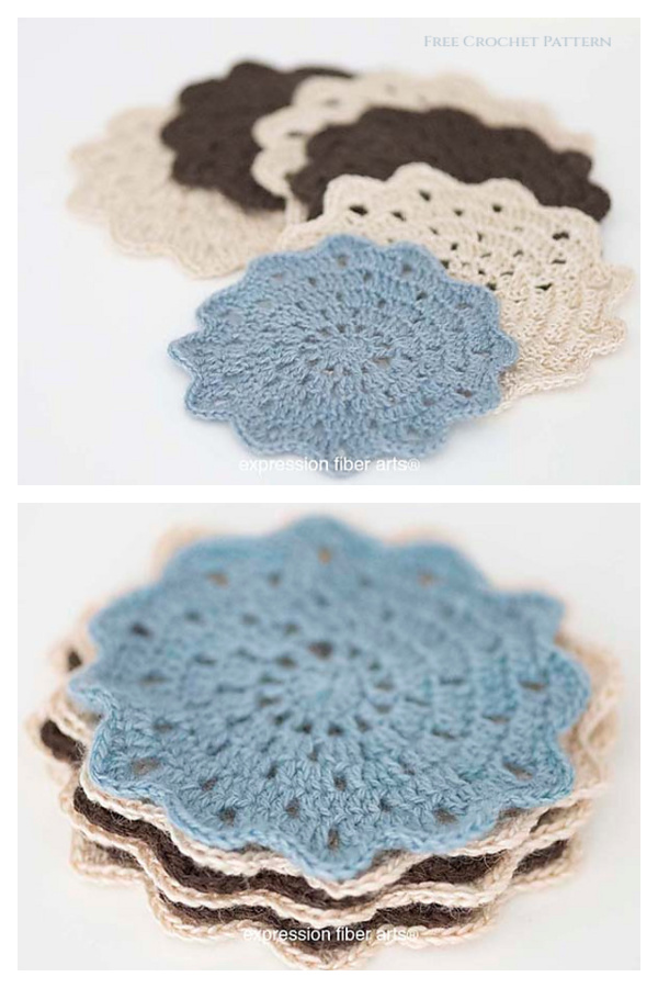 Fancy Flower Coaster Free Crochet Pattern