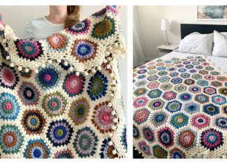 Hygge Burst Hexie Blanket Free Crochet Pattern Hygge Burst Hexie Blanket Free Crochet Pattern