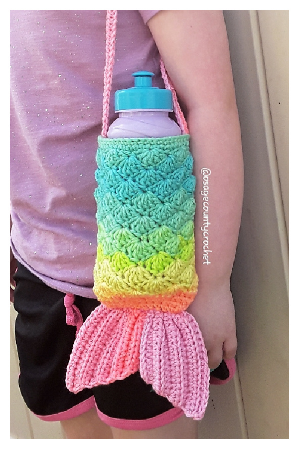 Mermaid Tail Water Bottle Cozy Crochet Pattern