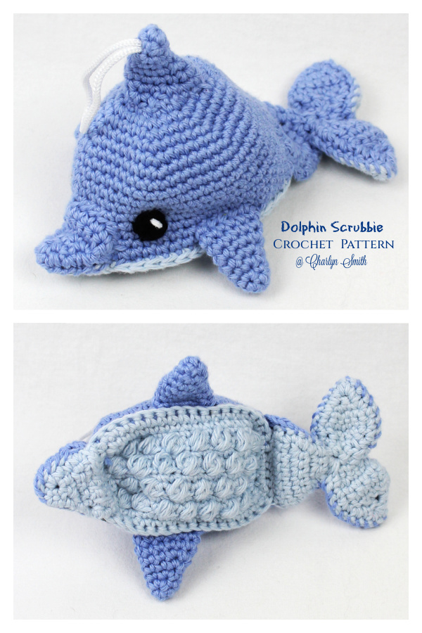 Amigurumi Daphne the Dolphin Scrubby Crochet Pattern
