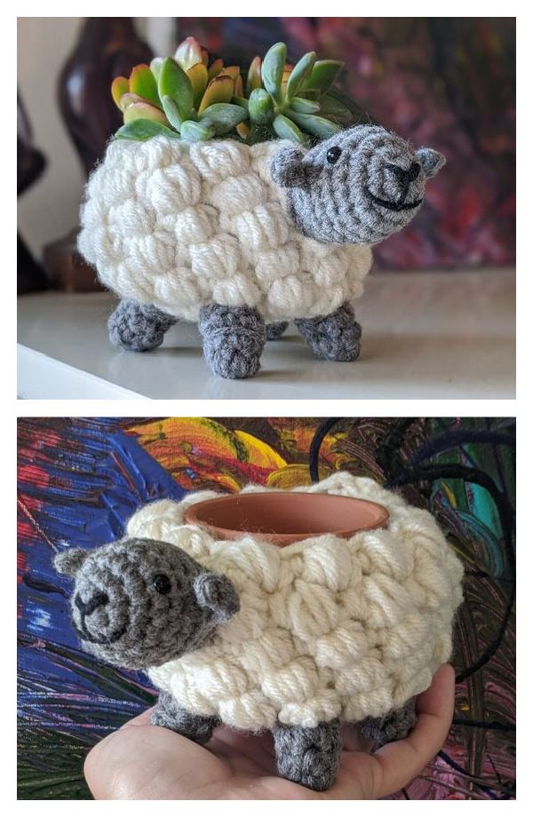Fun Small Sheep Planter Crochet Pattern