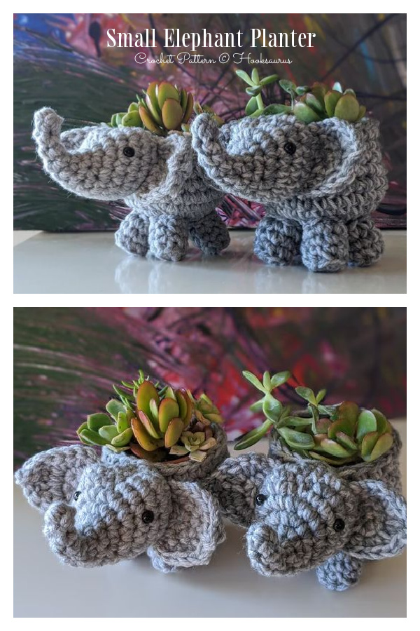 Fun Small Elephant Planter Crochet Pattern