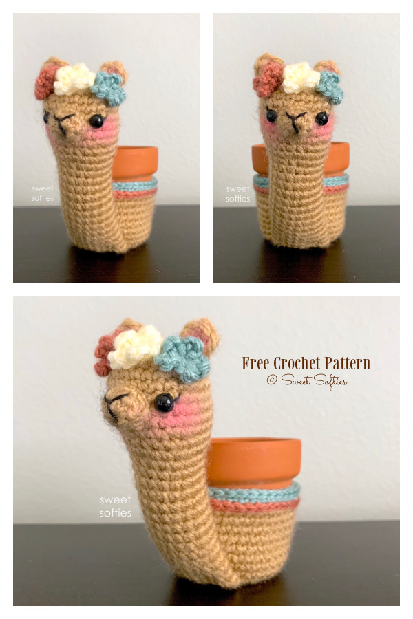 Fun Alpaca Planter Free Crochet Pattern