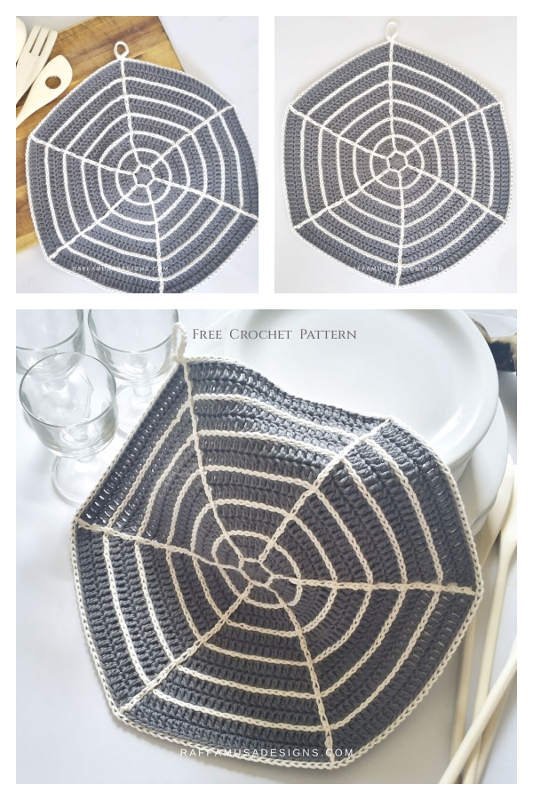Halloween Spiderweb Dishcloth Free Crochet Pattern