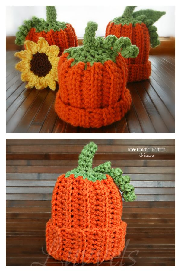 Pumpkin Beanie Hat Free Crochet Patterns