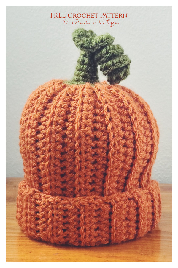 Ribbed Pumpkin Hat Free Crochet Patterns