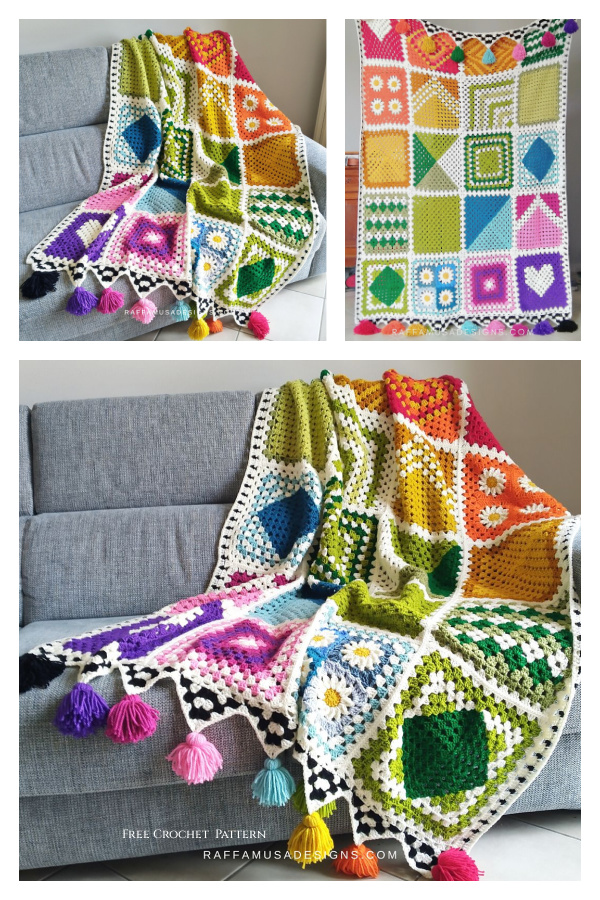 Rainbow Granny Blanket Free Crochet Pattern