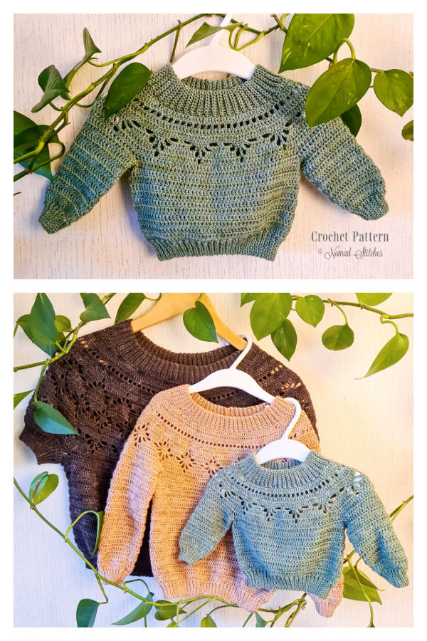 Kids Cande Pullover Sweater Crochet Pattern