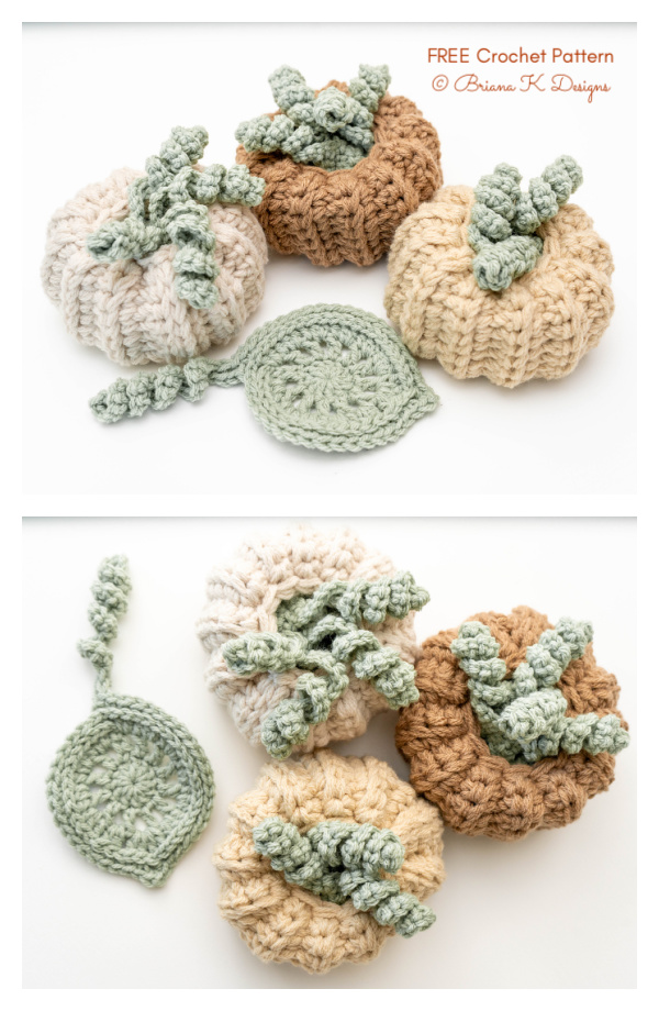 Pumpkin with Leaf Coasters Free Crochet Pattern