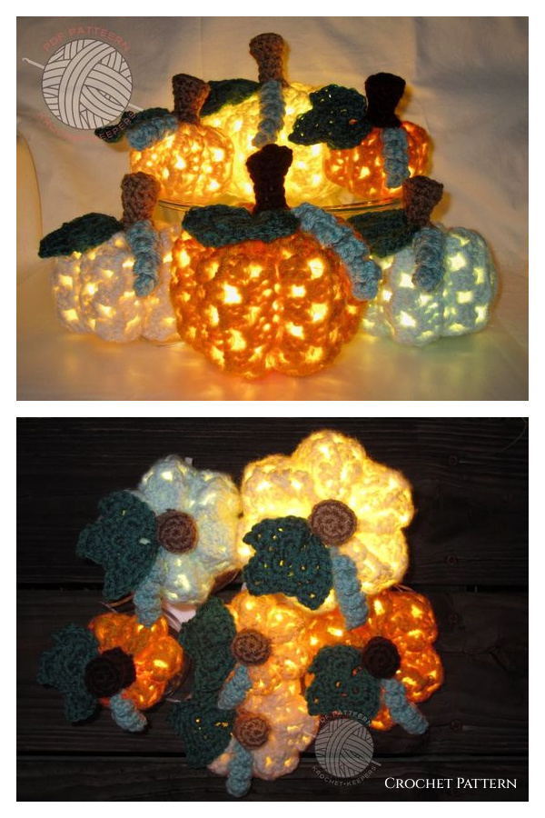 Lighted Granny Pumpkins Crochet Patterns