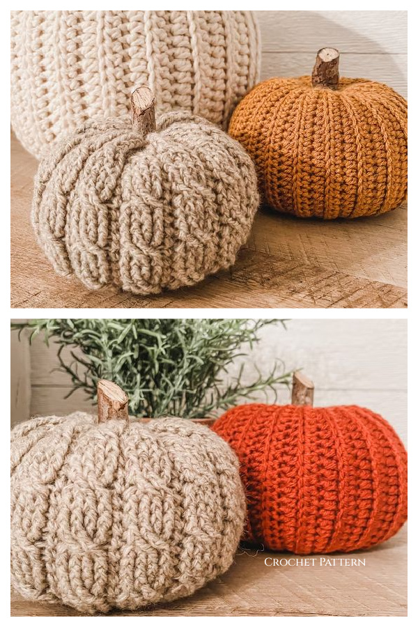Ribbed & Cabled Pumpkin Crochet Patterns