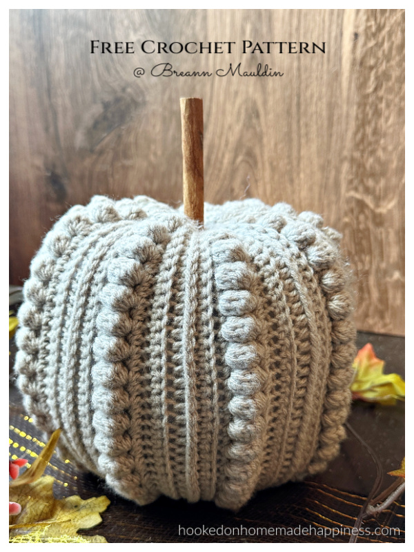 Fall Ribbed Bobble Pumpkin Crochet Pattern