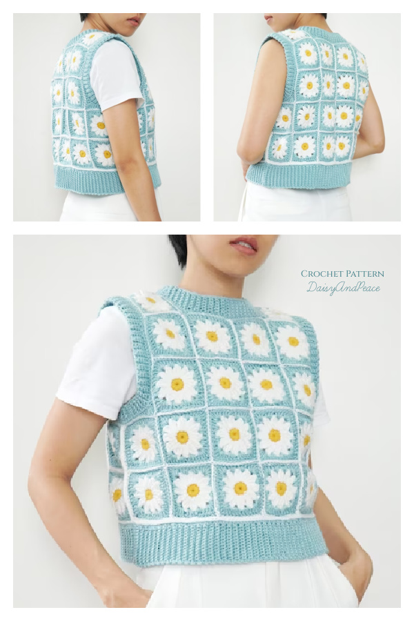 Floral Granny Vest Crochet Pattern