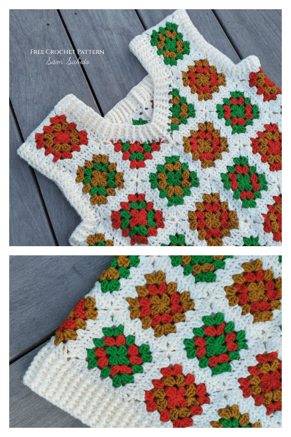 Granny Square Christmas Fun Times Vest Free Crochet Pattern