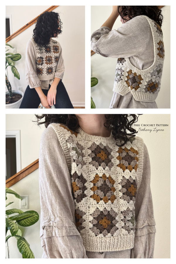 Agnes Granny Square Vest Free Crochet Pattern