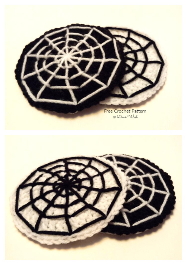 Halloween Spider Web Coaster Free Crochet Pattern