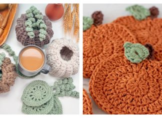 Fall Pumpkin Coaster Free Crochet Patterns