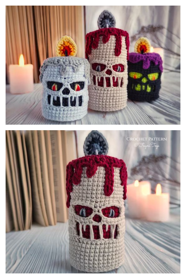Halloween Creepy Candle Crochet Pattern