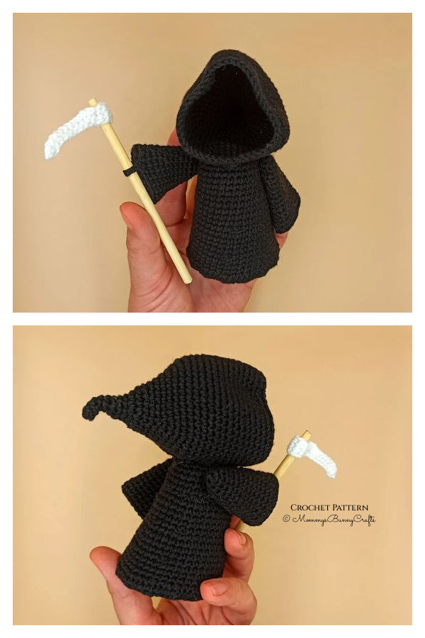 Amigurumi Grim Reaper with scythe Crochet Pattern