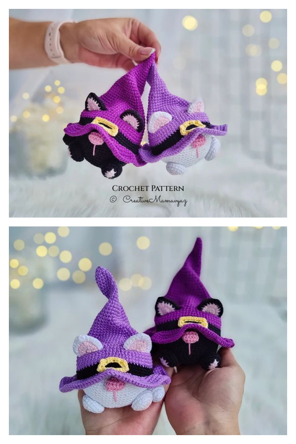 Halloween Cats Gnome  Crochet Pattern