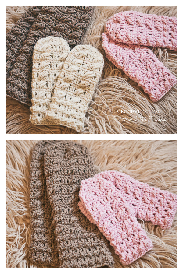 Cable Mittens Crochet Pattern