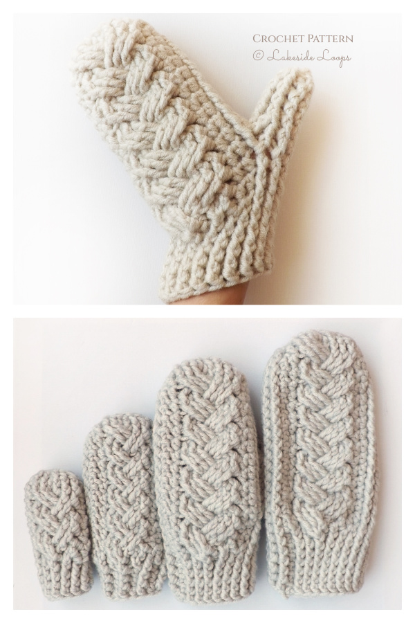 Holden Cable Mittens Crochet Pattern