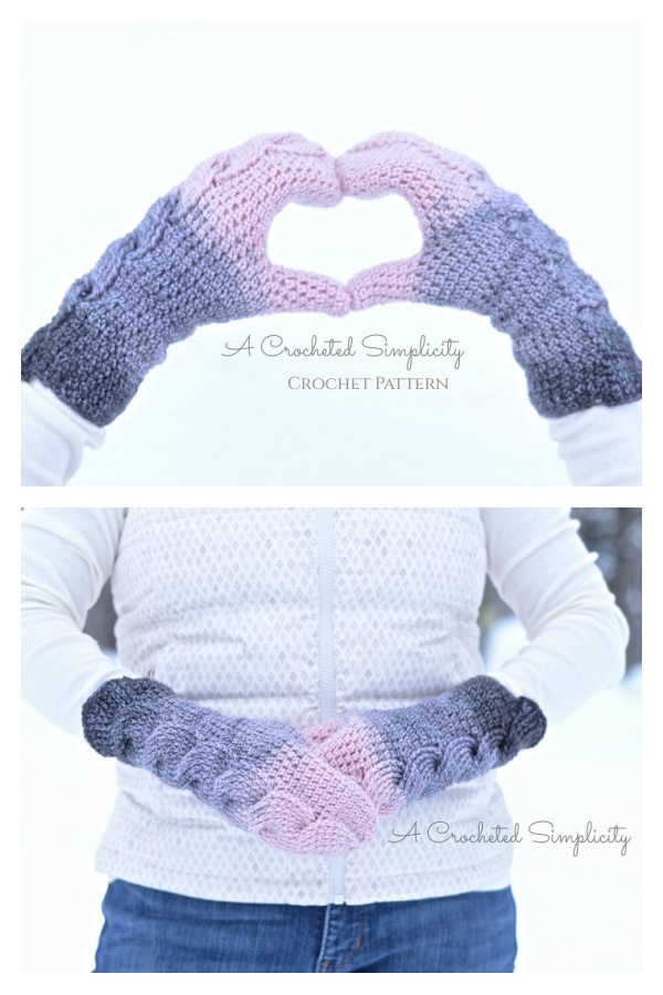 Big Bold Cabled Mittens Crochet Pattern