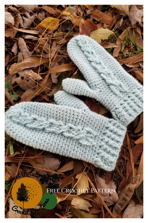 Faux Cabled Mittens  Free Crochet Pattern
