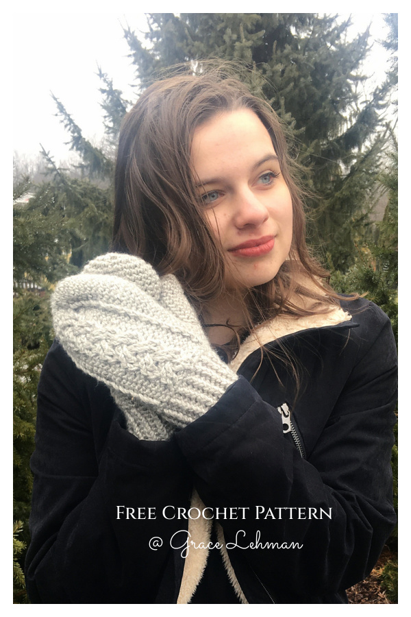 Katri Cable Mittens Free Crochet Pattern