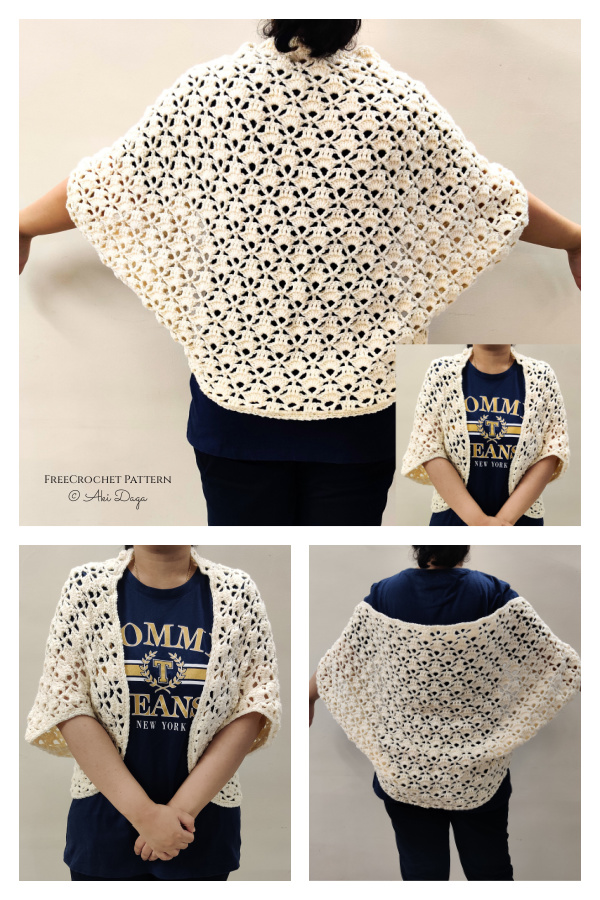 Magnolia Cocoon Shrug Free Crochet Pattern