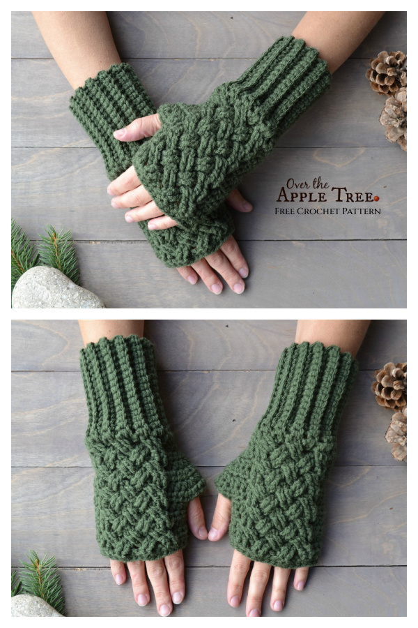 Celtic Weave Fingerless Glovess Free Crochet Pattern