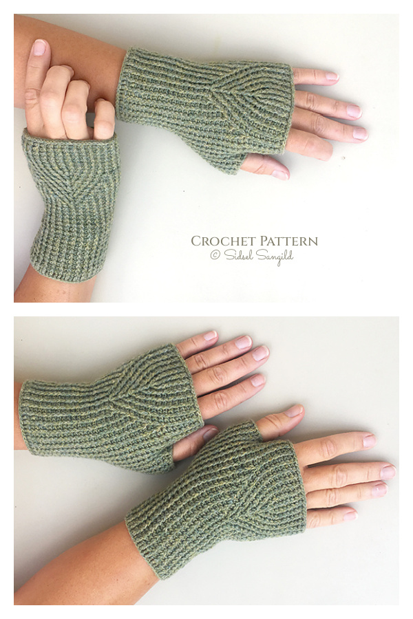Hosta Fingerless Gloves Crochet Pattern