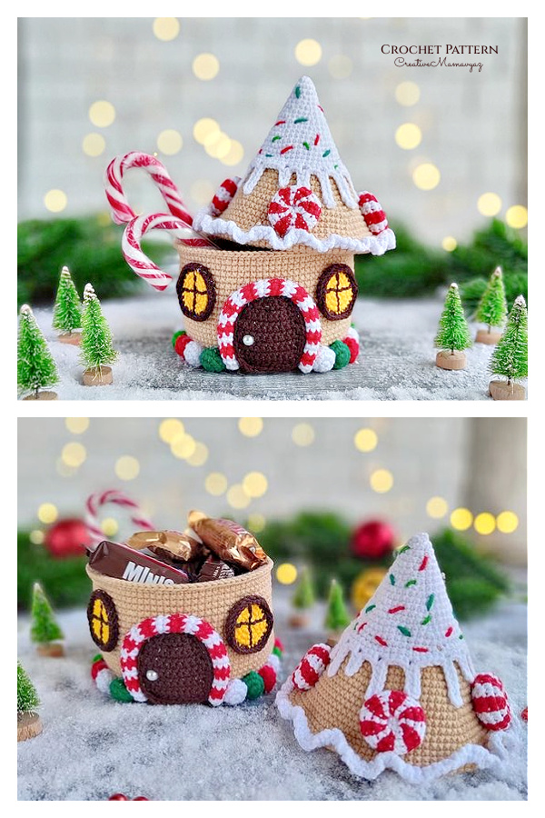 Gingerbread House box Crochet Pattern