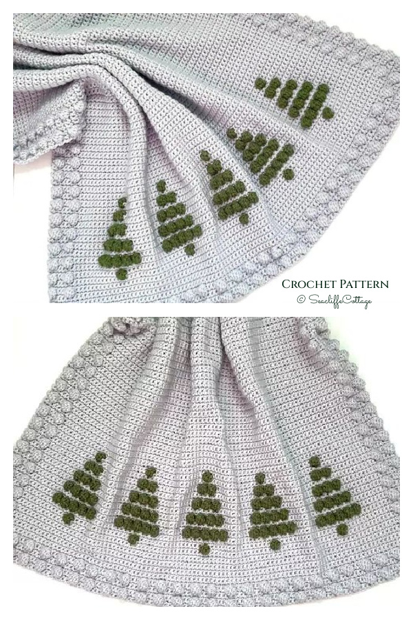 Christmas Pine Tree Baby Blanket Crochet Pattern