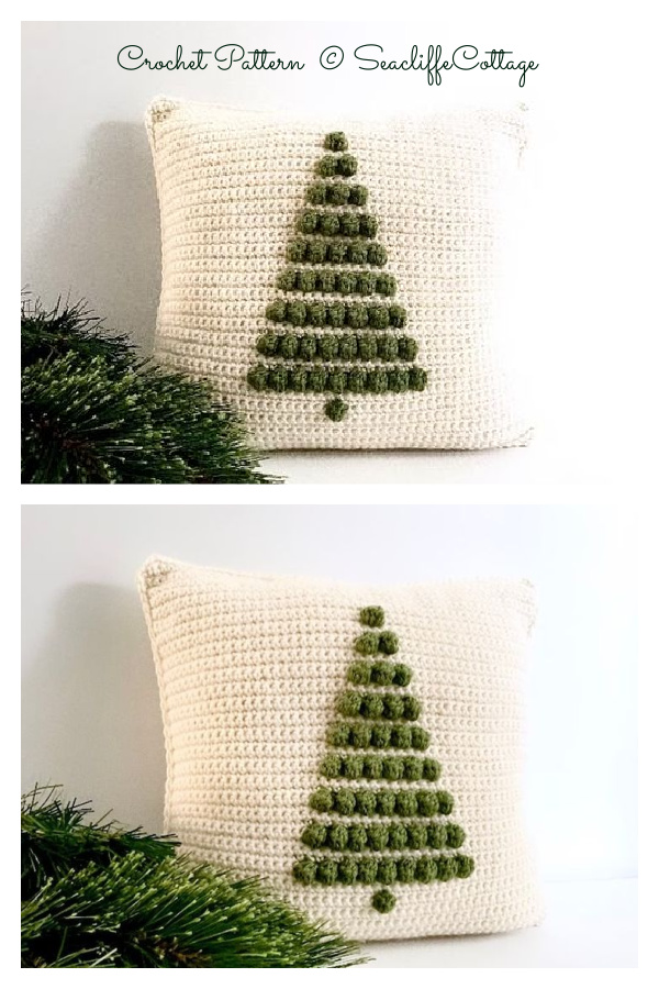 Christmas Pine Tree Cushion Crochet Pattern