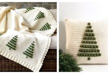 Christmas Pine Tree Blanket Pillow Set Crochet Patterns Christmas Pine Tree Blanket Pillow Set Crochet Pattern