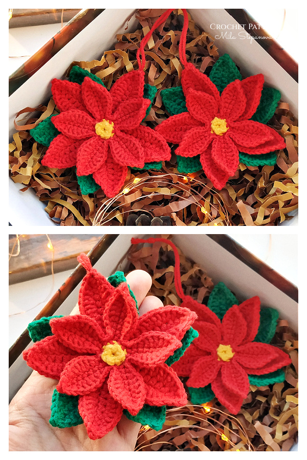 Christmas Poinsettia Crochet Pattern