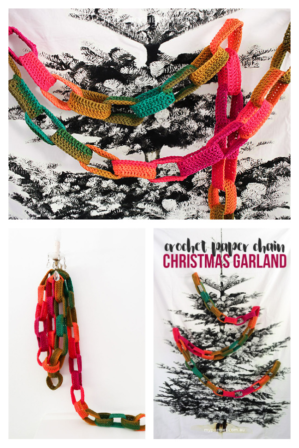 Paper Chain Christmas Garland Free Crochet Pattern