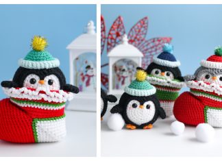 Penguin in Christmas Sock Free Crochet Pattern Penguin in Christmas Sock Free Crochet Pattern