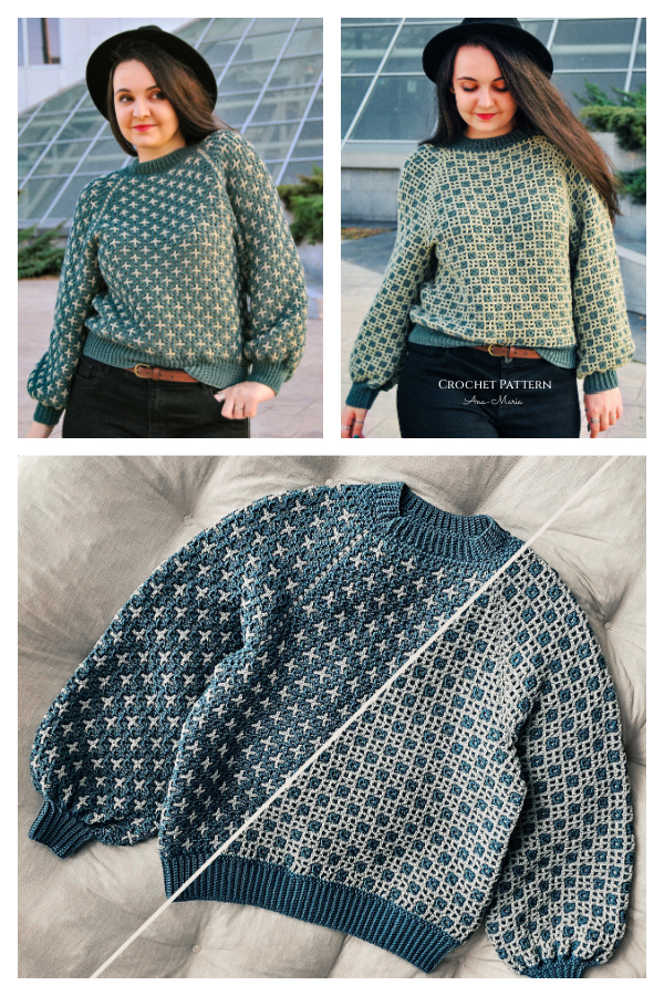 Scorpio Raglan Pullover Sweater Crochet Pattern