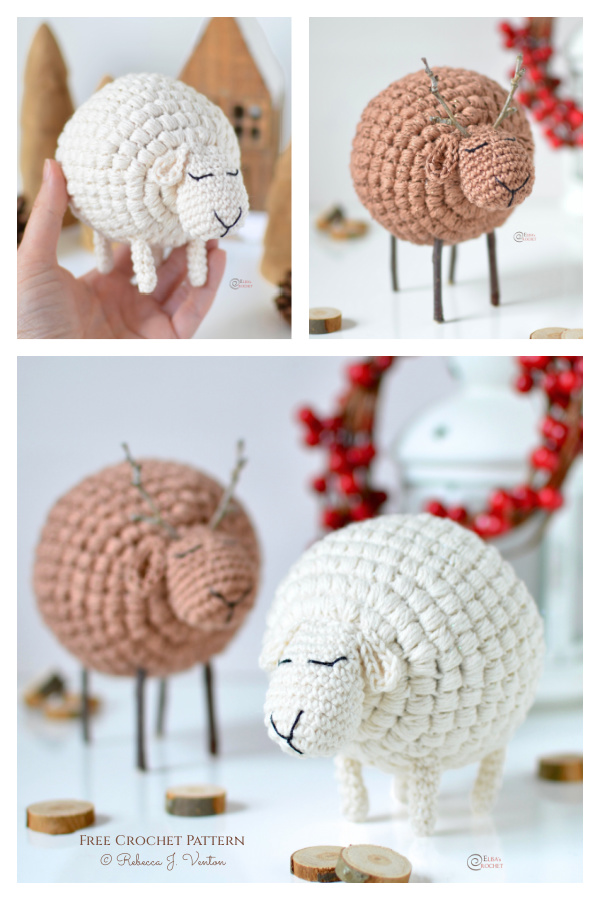 Sheep Ornaments Free Crochet Pattern