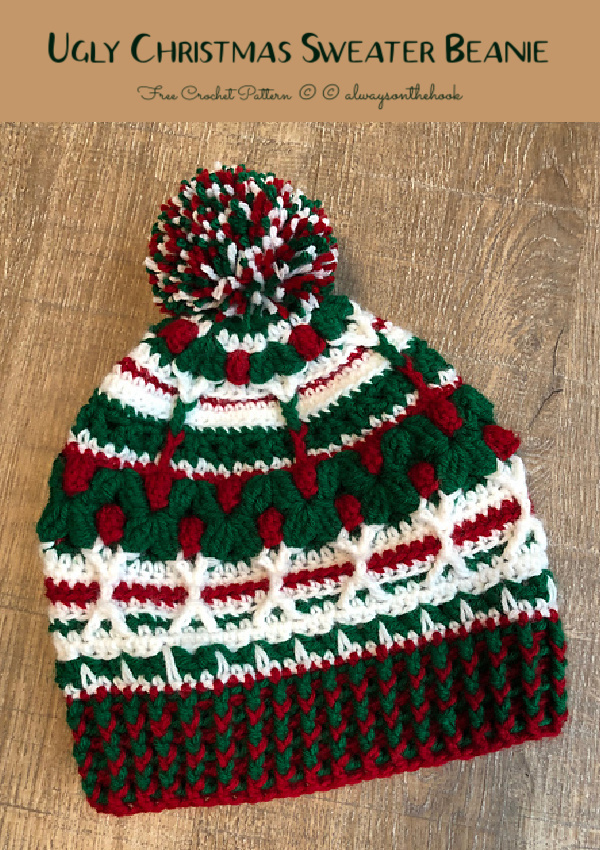 Ugly Christmas Sweater Beanie Free Crochet Pattern - DIY Magazine
