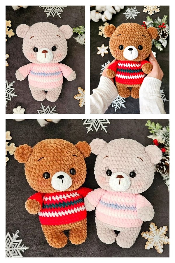 Amigurumi Crochet Christmas Bear Crochet Pattern