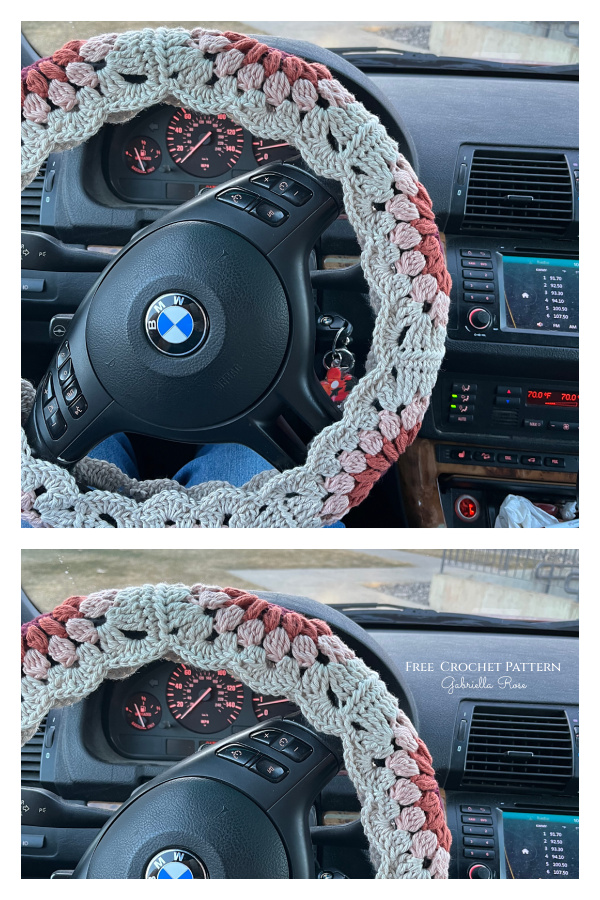 Flower Power Steering Wheel Free Crochet Pattern